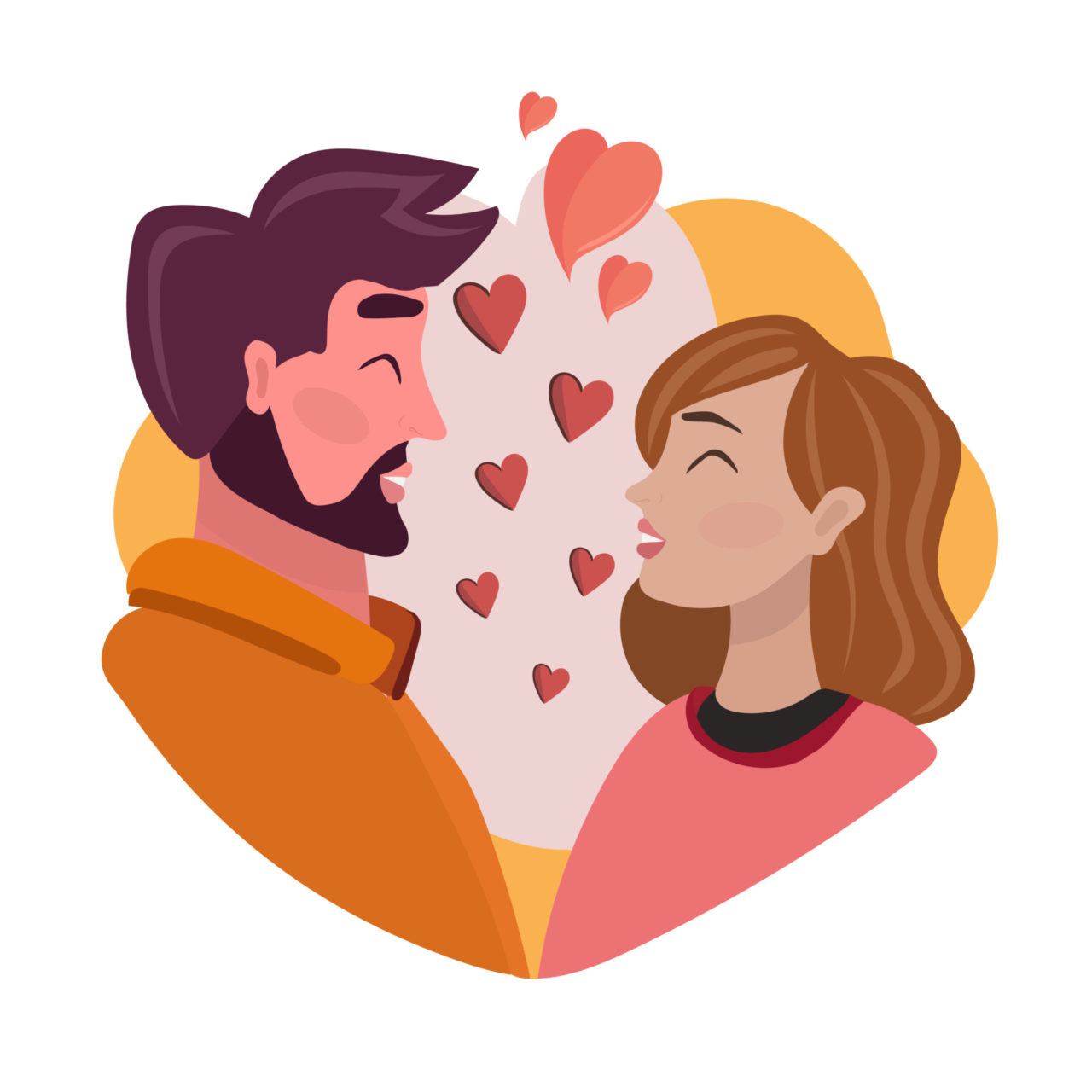 happy-couple-laughing-flat-illustration-in-cartoon-style-vector